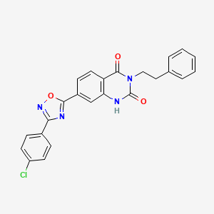 7-(3-(4-chlorophenyl)-1,2,4-oxadiazol-5-yl)-3-phenethylquinazoline-2,4(1H,3H)-dione