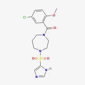 (4-((1H-imidazol-4-yl)sulfonyl)-1,4-diazepan-1-yl)(5-chloro-2-methoxyphenyl)methanone