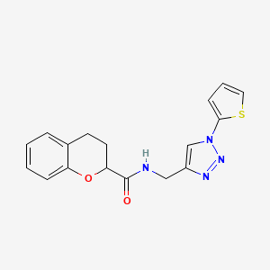 N-{[1-(thiophen-2-yl)-1H-1,2,3-triazol-4-yl]methyl}-3,4-dihydro-2H-1-benzopyran-2-carboxamide