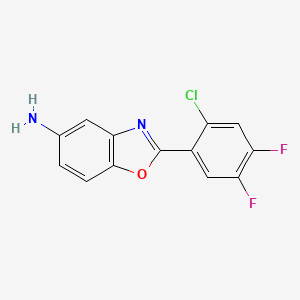 molecular formula C13H7ClF2N2O B2667535 2-(2-Chloro-4,5-difluorophenyl)-1,3-benzoxazol-5-amine CAS No. 530121-74-5