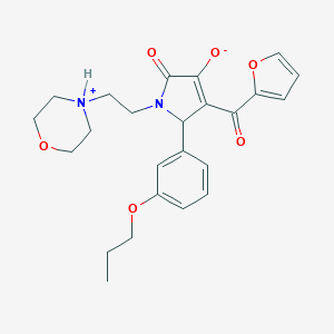 3-(furan-2-carbonyl)-1-(2-morpholin-4-ium-4-ylethyl)-5-oxo-2-(3-propoxyphenyl)-2H-pyrrol-4-olate
