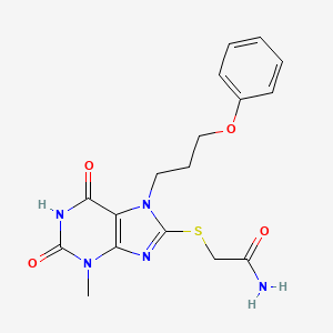 2-((3-methyl-2,6-dioxo-7-(3-phenoxypropyl)-2,3,6,7-tetrahydro-1H-purin-8-yl)thio)acetamide