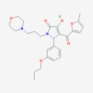 molecular formula C26H32N2O6 B266755 3-hydroxy-4-(5-methyl-2-furoyl)-1-[3-(4-morpholinyl)propyl]-5-(3-propoxyphenyl)-1,5-dihydro-2H-pyrrol-2-one 