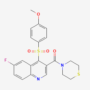 6-Fluoro-4-[(4-methoxyphenyl)sulfonyl]-3-(thiomorpholin-4-ylcarbonyl)quinoline