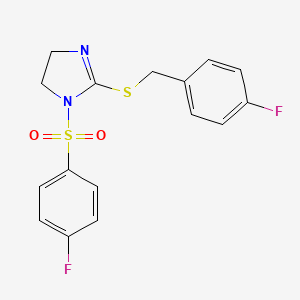 2-[(4-Fluorophenyl)methylsulfanyl]-1-(4-fluorophenyl)sulfonyl-4,5-dihydroimidazole