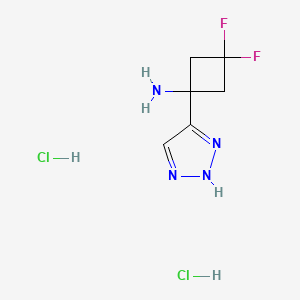 3,3-difluoro-1-(1H-triazol-5-yl)cyclobutanamine;dihydrochloride