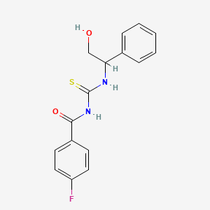 molecular formula C16H15FN2O2S B2667569 N-(4-fluorobenzoyl)-N'-(2-hydroxy-1-phenylethyl)thiourea CAS No. 338963-07-8