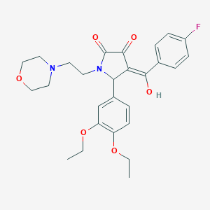 molecular formula C27H31FN2O6 B266757 5-(3,4-diethoxyphenyl)-4-(4-fluorobenzoyl)-3-hydroxy-1-[2-(4-morpholinyl)ethyl]-1,5-dihydro-2H-pyrrol-2-one 