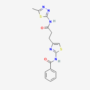 N-(4-(3-((5-methyl-1,3,4-thiadiazol-2-yl)amino)-3-oxopropyl)thiazol-2-yl)benzamide