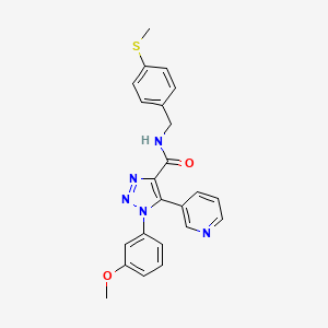 molecular formula C23H21N5O2S B2667586 1-(3-methoxyphenyl)-N-[4-(methylthio)benzyl]-5-pyridin-3-yl-1H-1,2,3-triazole-4-carboxamide CAS No. 1251680-25-7