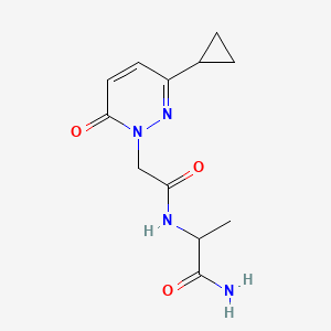 molecular formula C12H16N4O3 B2667587 2-(2-(3-cyclopropyl-6-oxopyridazin-1(6H)-yl)acetamido)propanamide CAS No. 2034207-55-9