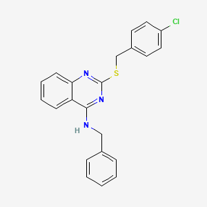 N-benzyl-2-[(4-chlorophenyl)methylsulfanyl]quinazolin-4-amine
