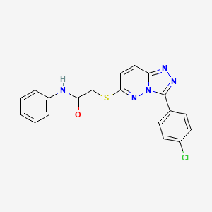 molecular formula C20H16ClN5OS B2667591 2-((3-(4-chlorophenyl)-[1,2,4]triazolo[4,3-b]pyridazin-6-yl)thio)-N-(o-tolyl)acetamide CAS No. 852373-11-6