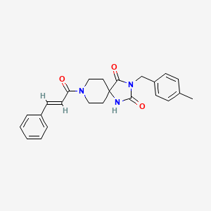 molecular formula C24H25N3O3 B2667594 8-Cinnamoyl-3-(4-methylbenzyl)-1,3,8-triazaspiro[4.5]decane-2,4-dione CAS No. 1021100-78-6
