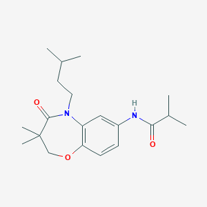 N-(5-isopentyl-3,3-dimethyl-4-oxo-2,3,4,5-tetrahydrobenzo[b][1,4]oxazepin-7-yl)isobutyramide