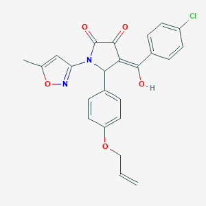 molecular formula C24H19ClN2O5 B266760 5-[4-(allyloxy)phenyl]-4-(4-chlorobenzoyl)-3-hydroxy-1-(5-methyl-3-isoxazolyl)-1,5-dihydro-2H-pyrrol-2-one 