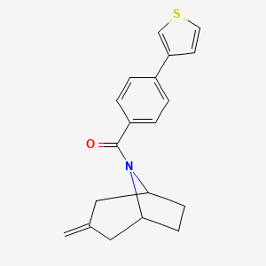 molecular formula C19H19NOS B2667606 ((1R,5S)-3-methylene-8-azabicyclo[3.2.1]octan-8-yl)(4-(thiophen-3-yl)phenyl)methanone CAS No. 2320684-53-3