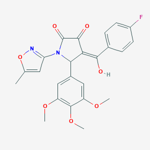 molecular formula C24H21FN2O7 B266761 4-(4-fluorobenzoyl)-3-hydroxy-1-(5-methyl-3-isoxazolyl)-5-(3,4,5-trimethoxyphenyl)-1,5-dihydro-2H-pyrrol-2-one 