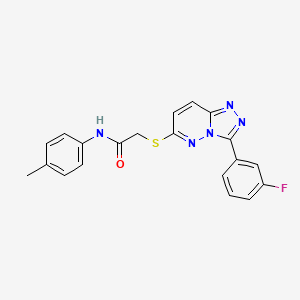 molecular formula C20H16FN5OS B2667610 2-((3-(3-fluorophenyl)-[1,2,4]triazolo[4,3-b]pyridazin-6-yl)thio)-N-(p-tolyl)acetamide CAS No. 852374-57-3