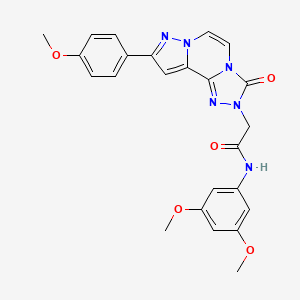 molecular formula C24H22N6O5 B2667621 N-(3,5-dimethoxyphenyl)-2-[11-(4-methoxyphenyl)-5-oxo-3,4,6,9,10-pentazatricyclo[7.3.0.02,6]dodeca-1(12),2,7,10-tetraen-4-yl]acetamide CAS No. 1207034-58-9