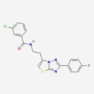 3-chloro-N-(2-(2-(4-fluorophenyl)thiazolo[3,2-b][1,2,4]triazol-6-yl)ethyl)benzamide