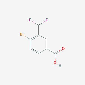 molecular formula C8H5BrF2O2 B2667633 4-Bromo-3-(difluoromethyl)benzoic acid CAS No. 2167386-60-7