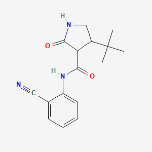 molecular formula C16H19N3O2 B2667636 4-叔丁基-N-(2-氰基苯基)-2-氧代吡咯烷-3-甲酰胺 CAS No. 2097894-32-9