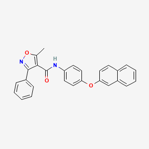 molecular formula C27H20N2O3 B2667638 (5-Methyl-3-phenylisoxazol-4-YL)-N-(4-(2-naphthyloxy)phenyl)formamide CAS No. 1024569-34-3