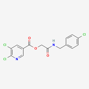 molecular formula C15H11Cl3N2O3 B2667643 [2-[(4-Chlorophenyl)methylamino]-2-oxoethyl] 5,6-dichloropyridine-3-carboxylate CAS No. 391652-09-8