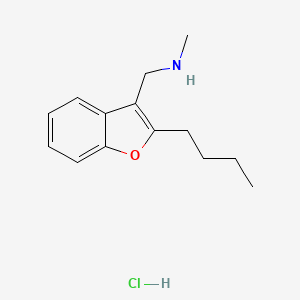 molecular formula C14H20ClNO B2667646 [(2-Butyl-1-benzofuran-3-yl)methyl](methyl)amine hydrochloride CAS No. 1052552-43-8