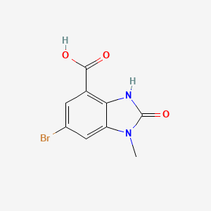 molecular formula C9H7BrN2O3 B2667653 6-Bromo-1-methyl-2-oxo-3H-benzimidazole-4-carboxylic acid CAS No. 1782250-48-9
