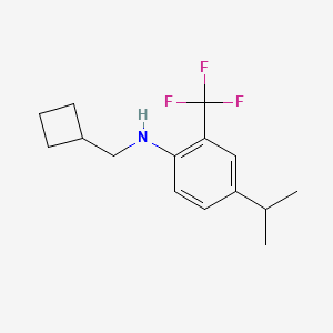 molecular formula C15H20F3N B2667659 N-(Cyclobutylmethyl)-4-propan-2-yl-2-(trifluoromethyl)aniline CAS No. 1397220-15-3