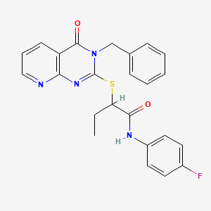 2-(3-benzyl-4-oxopyrido[2,3-d]pyrimidin-2-yl)sulfanyl-N-(4-fluorophenyl)butanamide