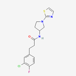 3-(3-chloro-4-fluorophenyl)-N-(1-(thiazol-2-yl)pyrrolidin-3-yl)propanamide