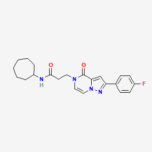 N-cycloheptyl-3-[2-(4-fluorophenyl)-4-oxopyrazolo[1,5-a]pyrazin-5(4H)-yl]propanamide