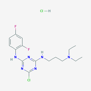 6-chloro-N2-[3-(diethylamino)propyl]-N4-(2,4-difluorophenyl)-1,3,5-triazine-2,4-diamine hydrochloride