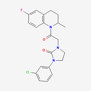 B2667672 1-(3-chlorophenyl)-3-(2-(6-fluoro-2-methyl-3,4-dihydroquinolin-1(2H)-yl)-2-oxoethyl)imidazolidin-2-one CAS No. 1251708-29-8