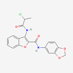 N-(benzo[d][1,3]dioxol-5-yl)-3-(2-chloropropanamido)benzofuran-2-carboxamide