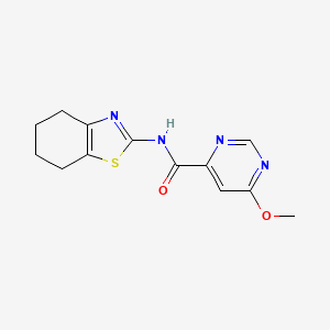 molecular formula C13H14N4O2S B2667688 6-methoxy-N-(4,5,6,7-tetrahydrobenzo[d]thiazol-2-yl)pyrimidine-4-carboxamide CAS No. 2034362-23-5