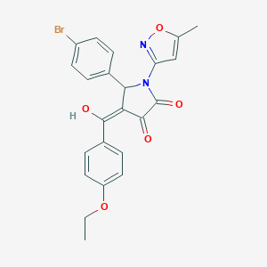 molecular formula C23H19BrN2O5 B266769 5-(4-bromophenyl)-4-(4-ethoxybenzoyl)-3-hydroxy-1-(5-methyl-3-isoxazolyl)-1,5-dihydro-2H-pyrrol-2-one 