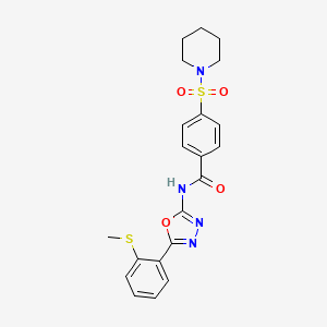 N-(5-(2-(methylthio)phenyl)-1,3,4-oxadiazol-2-yl)-4-(piperidin-1-ylsulfonyl)benzamide