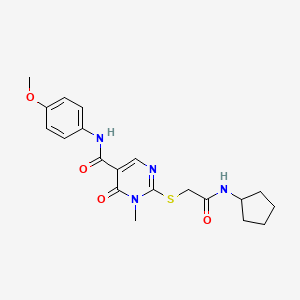2-[2-(cyclopentylamino)-2-oxoethyl]sulfanyl-N-(4-methoxyphenyl)-1-methyl-6-oxopyrimidine-5-carboxamide