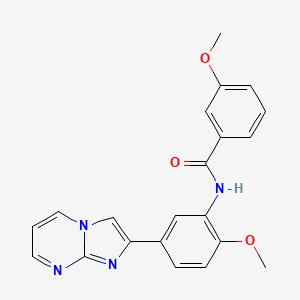 molecular formula C21H18N4O3 B2667698 N-(5-imidazo[1,2-a]pyrimidin-2-yl-2-methoxyphenyl)-3-methoxybenzamide CAS No. 847388-04-9
