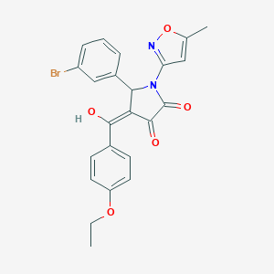 molecular formula C23H19BrN2O5 B266770 5-(3-bromophenyl)-4-(4-ethoxybenzoyl)-3-hydroxy-1-(5-methyl-3-isoxazolyl)-1,5-dihydro-2H-pyrrol-2-one 