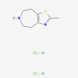 molecular formula C8H14Cl2N2S B2667701 2-甲基-5,6,7,8-四氢-4H-[1,3]噻唑并[4,5-d]氮杂环庚烷;二盐酸盐 CAS No. 2567504-48-5