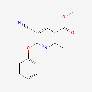molecular formula C15H12N2O3 B2667703 Methyl 5-cyano-2-methyl-6-phenoxynicotinate CAS No. 303146-35-2