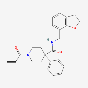 N-(2,3-Dihydro-1-benzofuran-7-ylmethyl)-4-phenyl-1-prop-2-enoylpiperidine-4-carboxamide