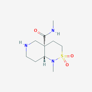 molecular formula C10H19N3O3S B2667708 (4As,8aR)-N,1-dimethyl-2,2-dioxo-4,5,6,7,8,8a-hexahydro-3H-pyrido[4,3-c]thiazine-4a-carboxamide CAS No. 2096394-03-3