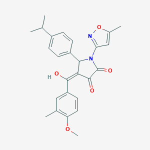 molecular formula C26H26N2O5 B266771 3-hydroxy-5-(4-isopropylphenyl)-4-(4-methoxy-3-methylbenzoyl)-1-(5-methyl-3-isoxazolyl)-1,5-dihydro-2H-pyrrol-2-one 