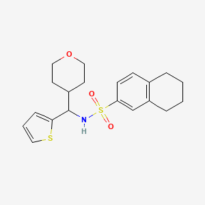 N-((tetrahydro-2H-pyran-4-yl)(thiophen-2-yl)methyl)-5,6,7,8-tetrahydronaphthalene-2-sulfonamide